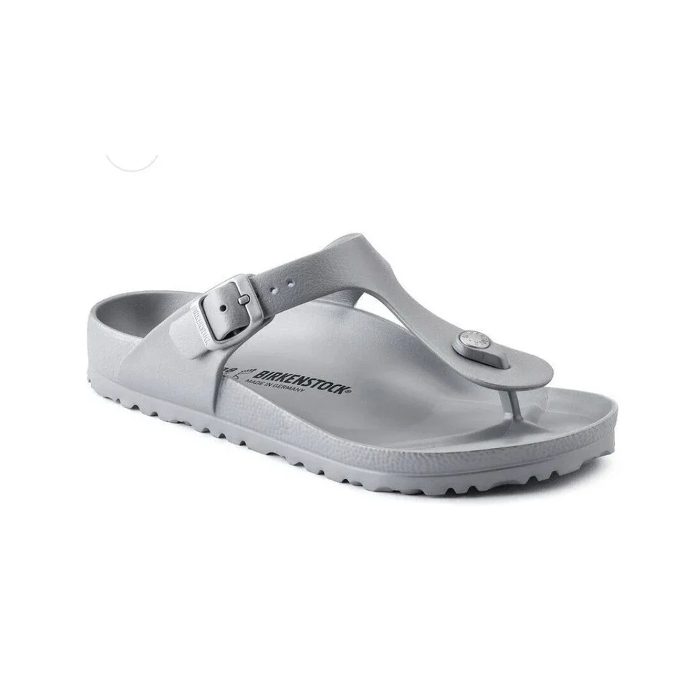 Birkenstock Flip Flops Kids Sz 2 Gray Rubber Sandals Casual Preppy‎ Slide Beach
